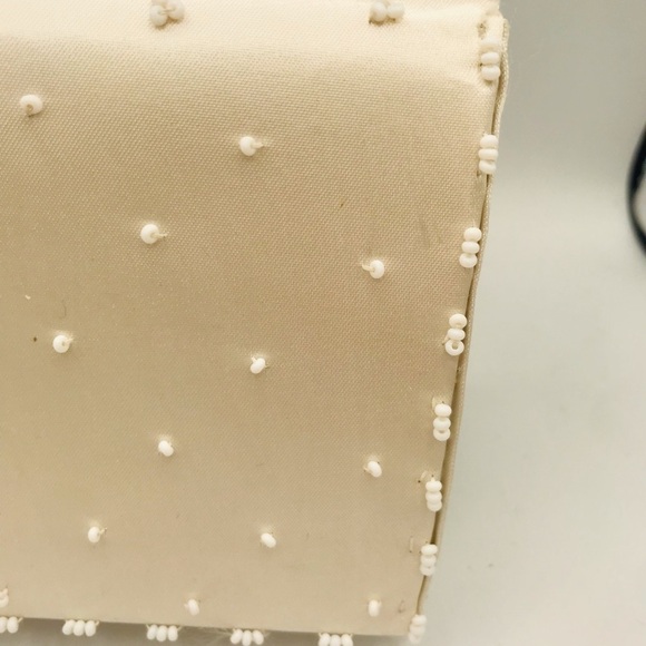Beautiful White Cream Beaded Clutch with Pearls - Picture 8 of 14